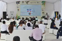 Biodiversidad y sostenibilidad en la carpa COP16 de la IU Escuela Nacional del Deporte